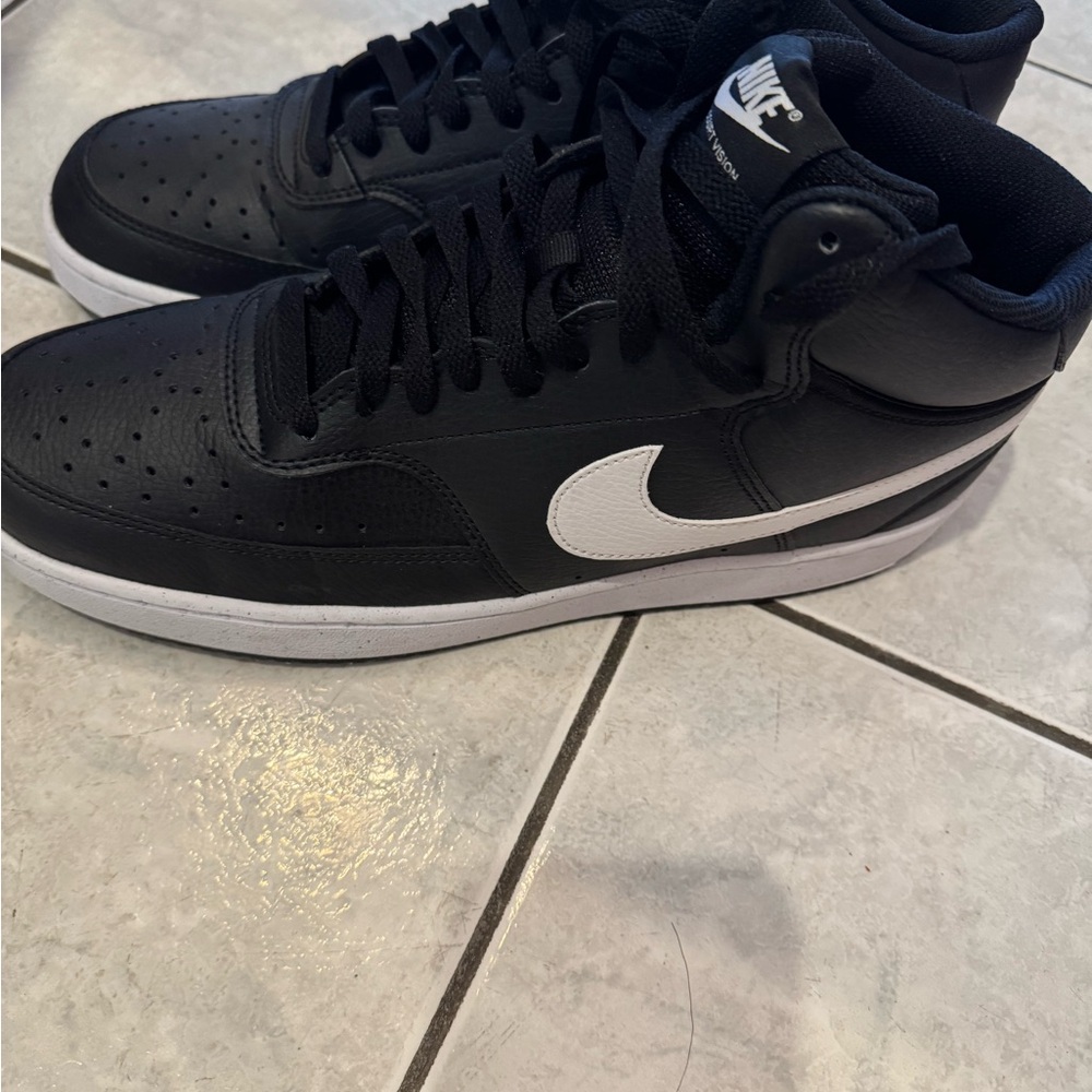 Nike Court Vision Mid Black with White Sole perfect condition size 11 - Picture 2 of 8